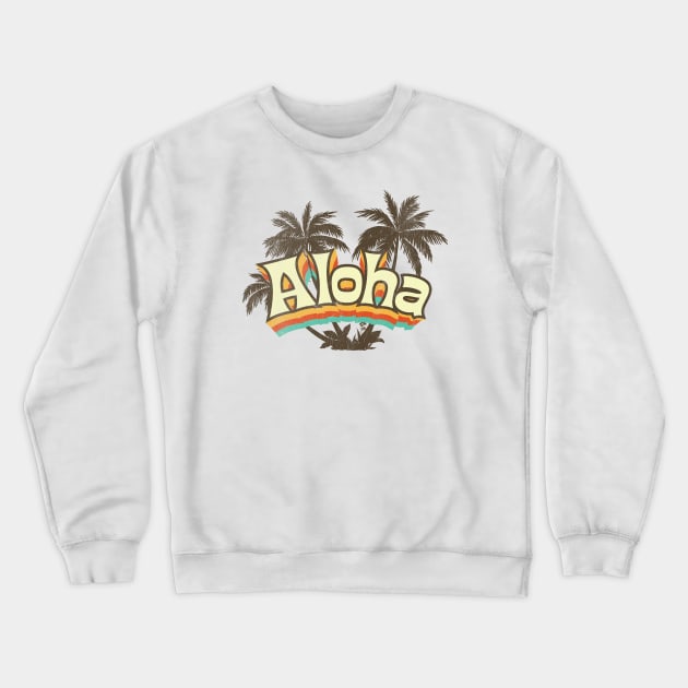 Aloha Palm Trees Crewneck Sweatshirt by Wright Art